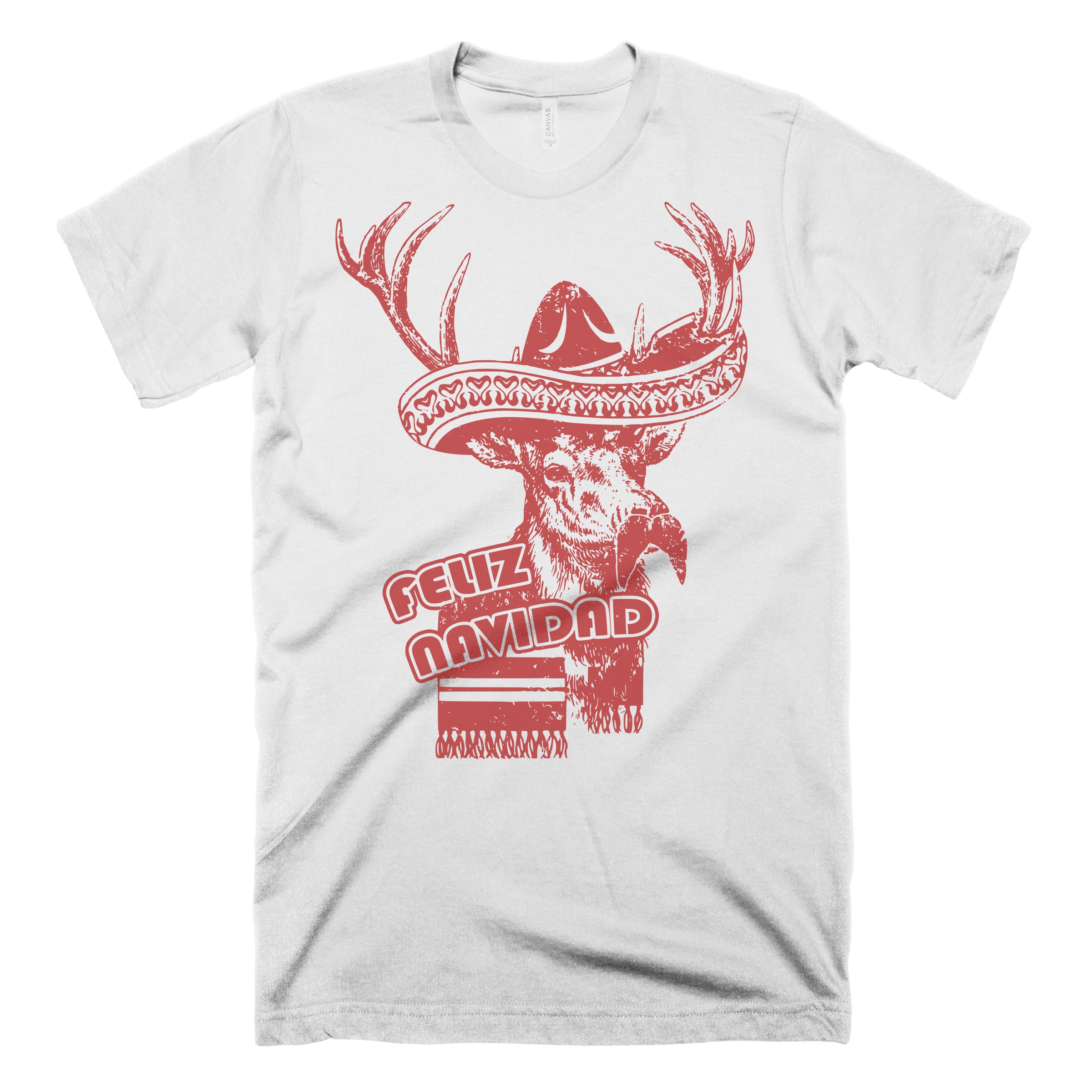 FELIZ NAVIDAD MOUSTACHE T SHIRT - Funny Christmas Mexican Spanish Mustache Men