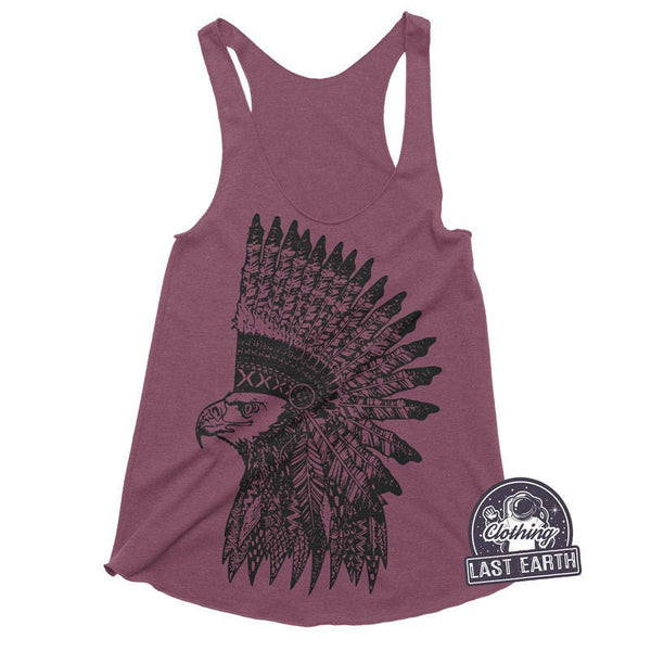Eagle Headdress Racerback Tank | Eagle Shirt | Womens Graphic Tees | Running Tank | Womens Tank Tops | Mens Tank Top Workout Tanks Hiking