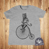 Tiger on a Bike Tank Top | Penny Farthing Bicycle Graphic Tee | Ladies Racerback Tank  | Mens Tank Top