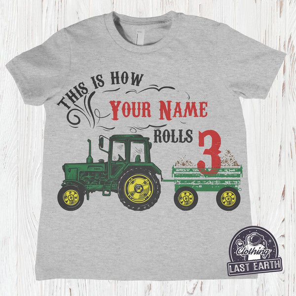 Tractor Birthday Farm Personalized T Shirt | Toddler Tees | 1st, 2nd,  3rd,  4th, 5th Birthday