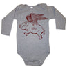 Flying Pig Long Sleeve Baby Bodysuit - Funny Pig Gift - Pigs - Bodysuit - Baby Piglet - Kids Clothing - 1st Birthday - Baby Shower Newborn