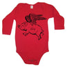 Flying Pig Long Sleeve Baby Bodysuit - Funny Pig Gift - Pigs - Bodysuit - Baby Piglet - Kids Clothing - 1st Birthday - Baby Shower Newborn