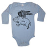 Flying Pig Long Sleeve Baby Bodysuit - Funny Pig Gift - Pigs - Bodysuit - Baby Piglet - Kids Clothing - 1st Birthday - Baby Shower Newborn