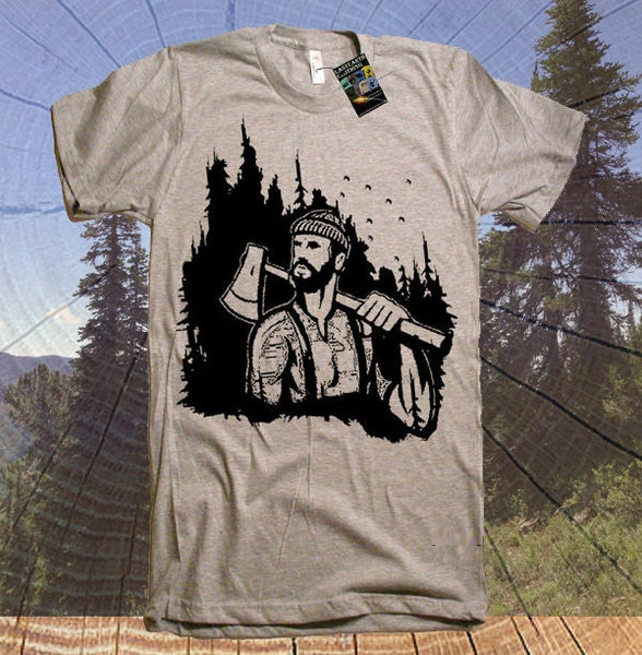 Lumberjack T-Shirt Mens Tshirt Lumberjack Birthday Party Bearded for Her Pleasure Funny Gifts for Him