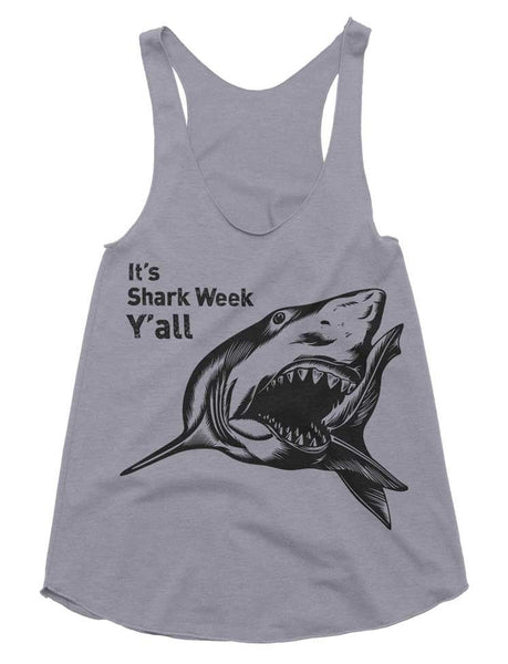 It's Shark Week Y'all Tri-Blend Racerback Tank - American Apparel Tanktop - XS S M L (Color Options)