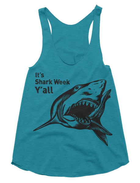 It's Shark Week Y'all Tri-Blend Racerback Tank - American Apparel Tanktop - XS S M L (Color Options)
